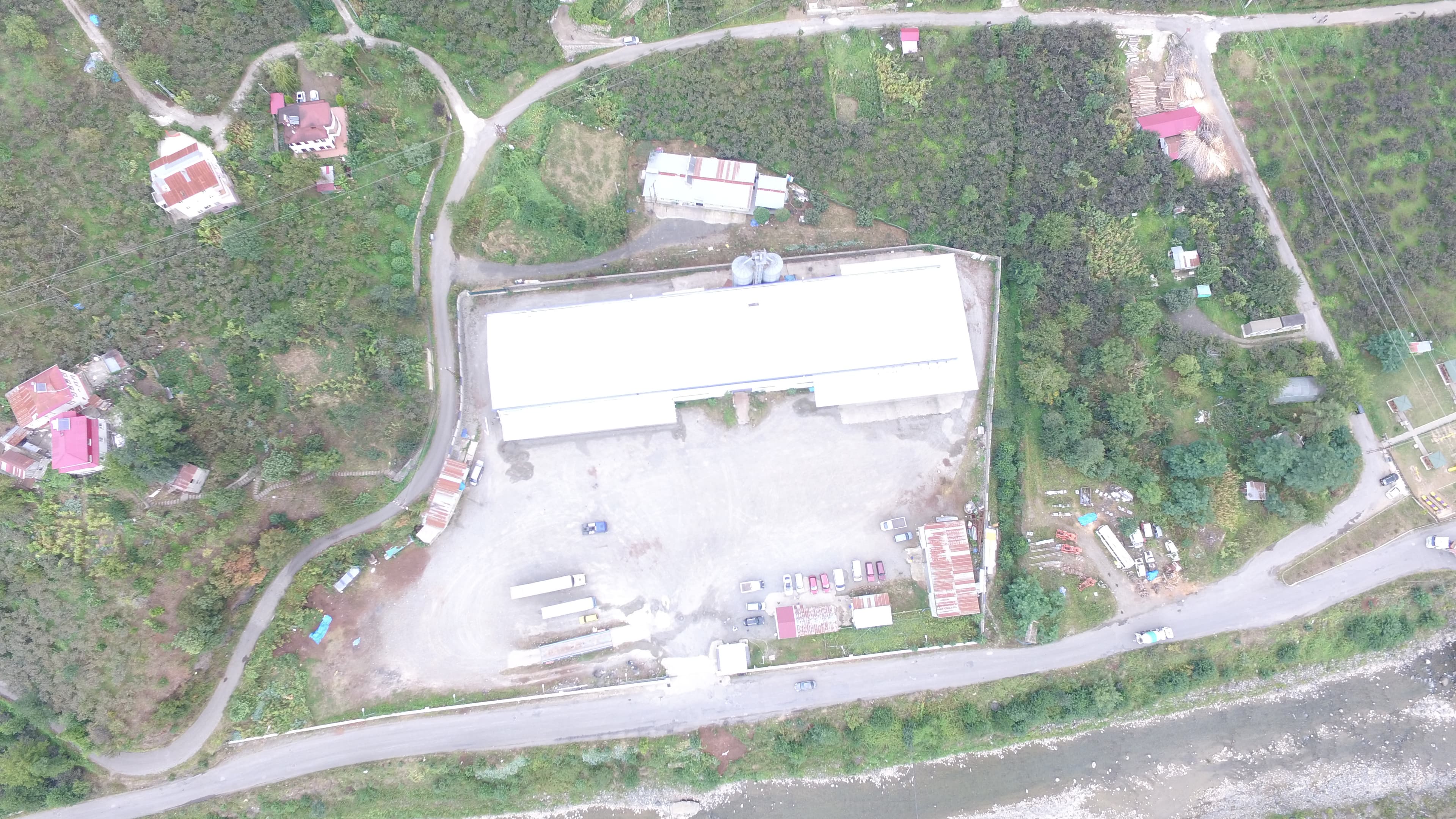 Koralla tesis — drone görünümü